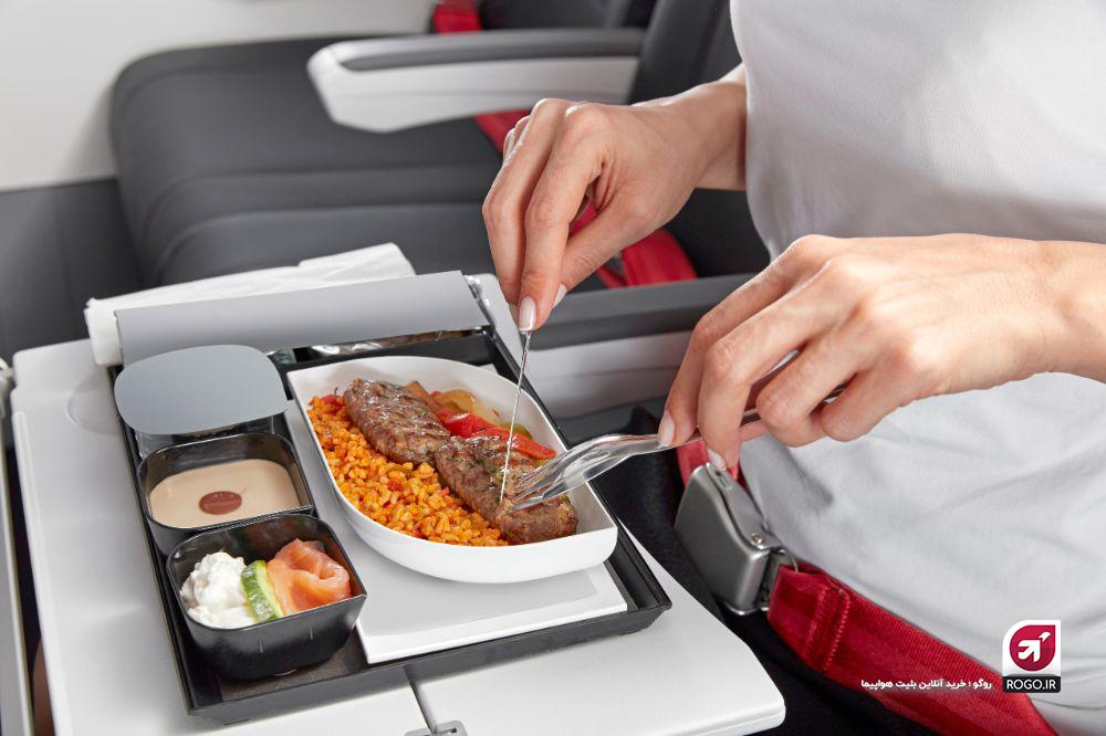 منوی غذای هواپیما